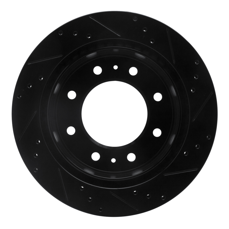 Chevrolet Silverado 3500 HD Brake Rotor (1) - Rear Left - R1 Concepts - Drilled & Slotted - Black - `11-`25